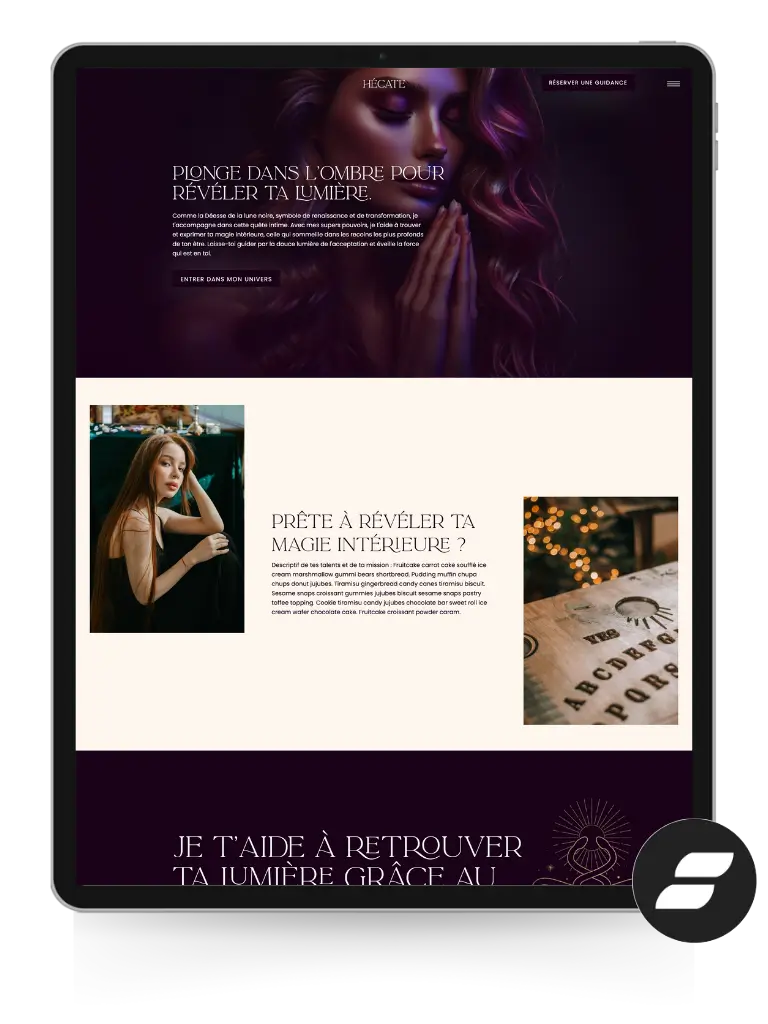 Template boutique en ligne showit Hécate V2